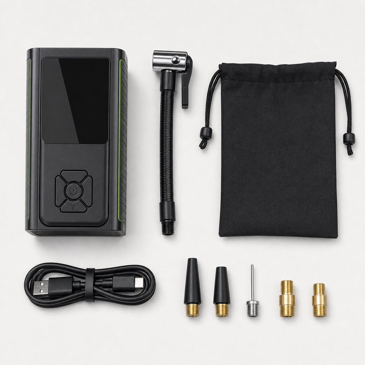 Swiss Tech Portable Cordless Tire Inflator 160 PSI - Graphite/Black product_02_image_02_accessories.png