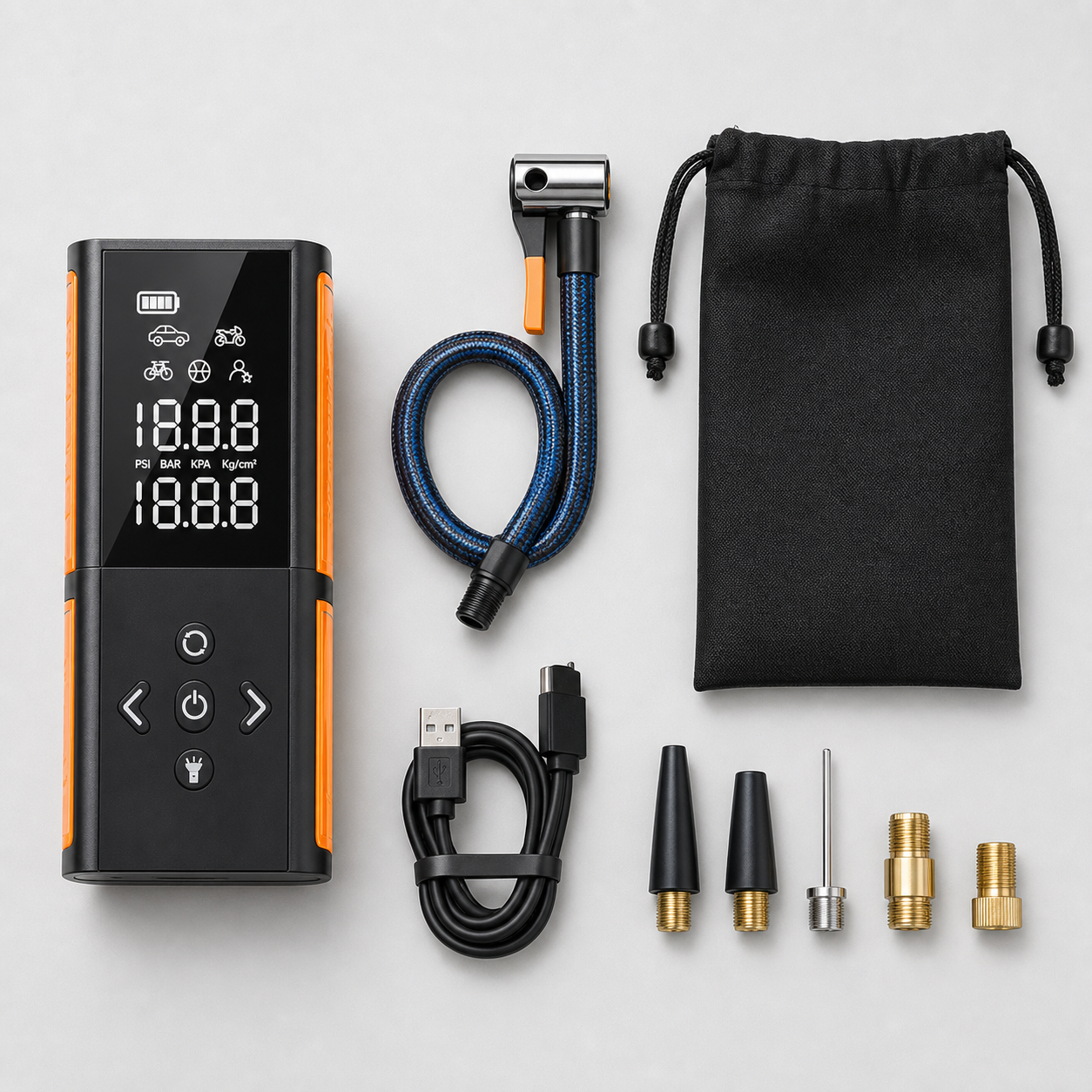GOOLOO A6 LITE Cordless Tire Inflator 160 PSI 7500mAh - Black/Orange product_03_image_02_accessories.png
