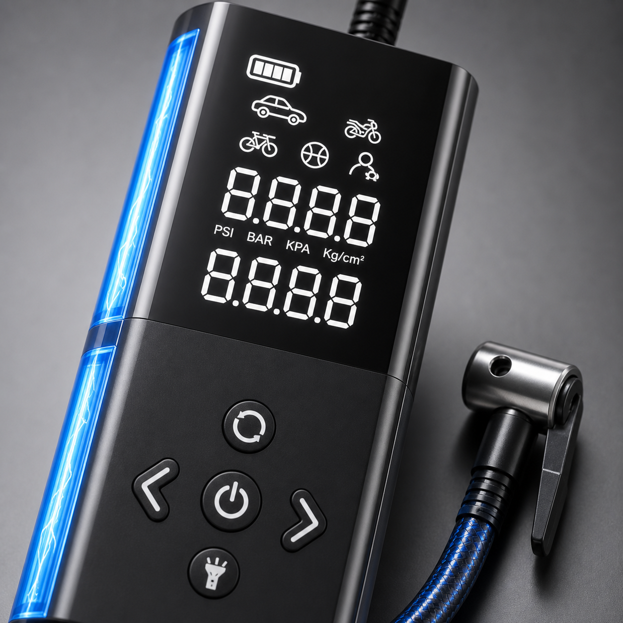 GOOLOO A6 LITE Cordless Tire Inflator 160 PSI 7500mAh - Black/Orange product_03_image_04_display_closeup.png