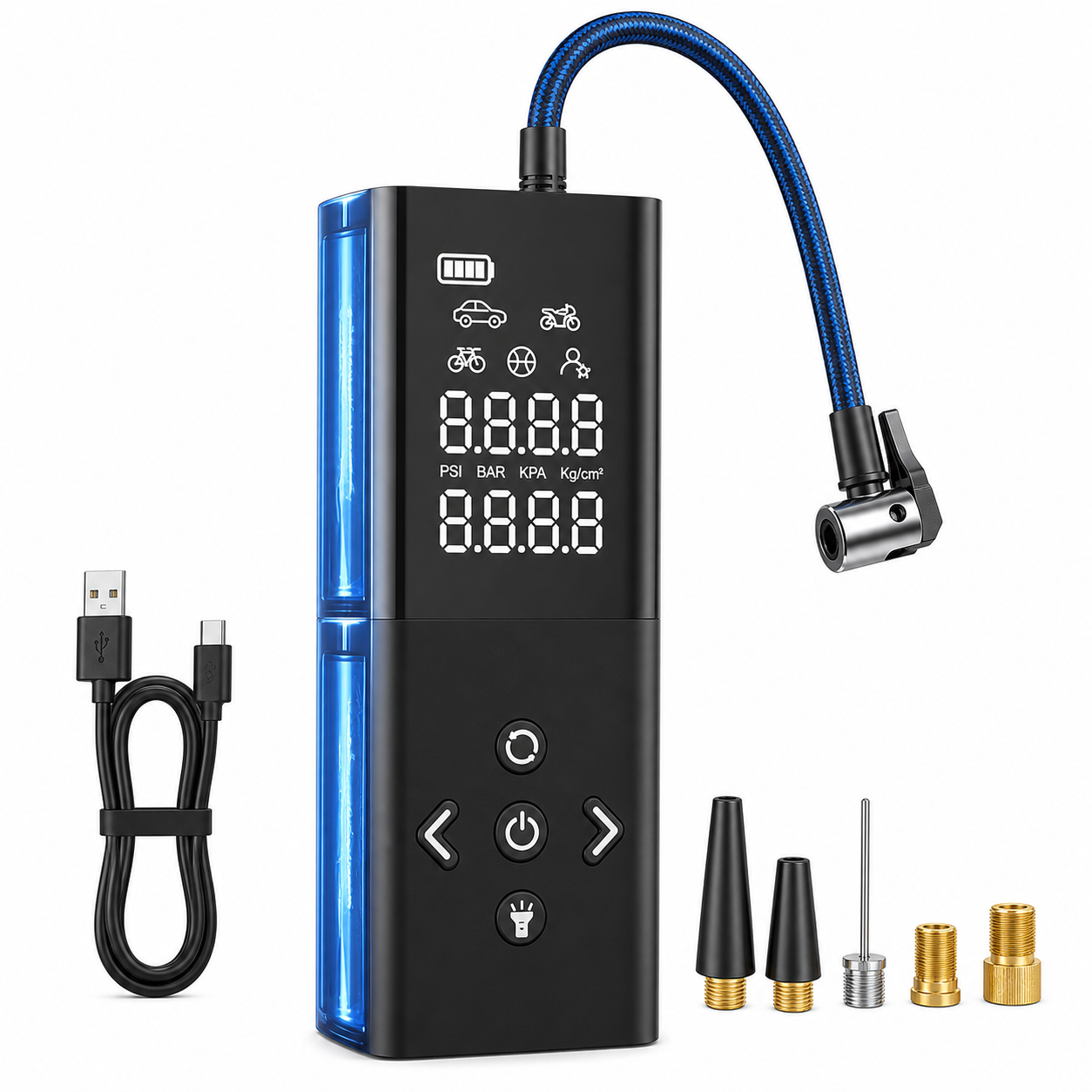 Ophanie Cordless Tire Inflator 160 PSI 6000mAh - Black/Blue product_05_image_01_catalog_front.png