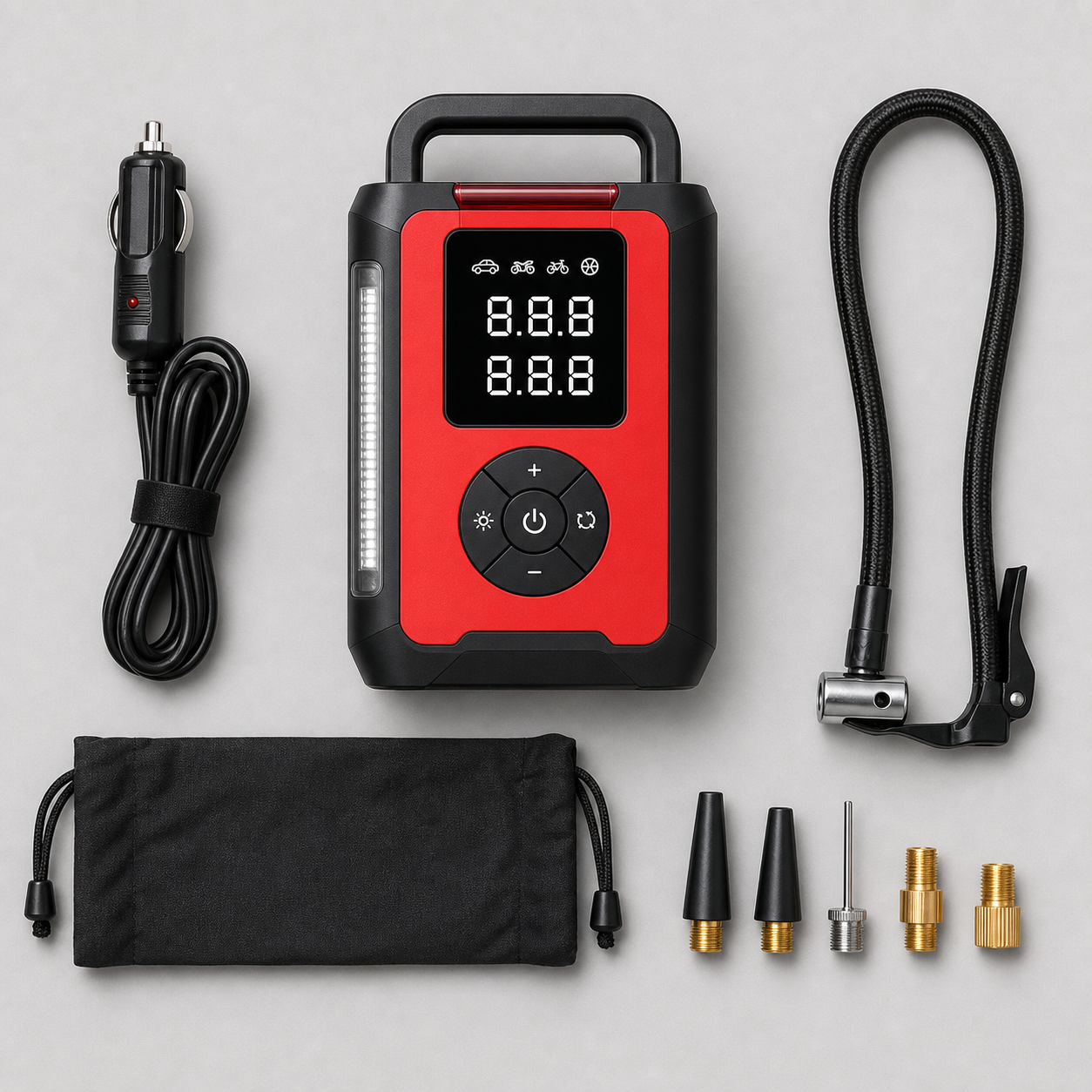 Bullseye Pro Style 12V DC Portable Tire Inflator 150 PSI - Red/Black product_07_image_02_accessories.png