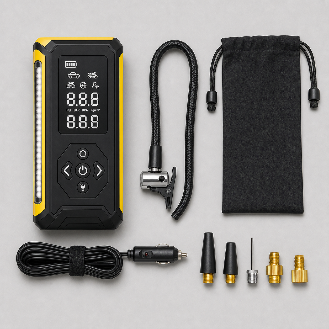 AstroAI H2 Style 12V DC Tire Inflator 150 PSI - Yellow/Black product_08_image_02_accessories.png