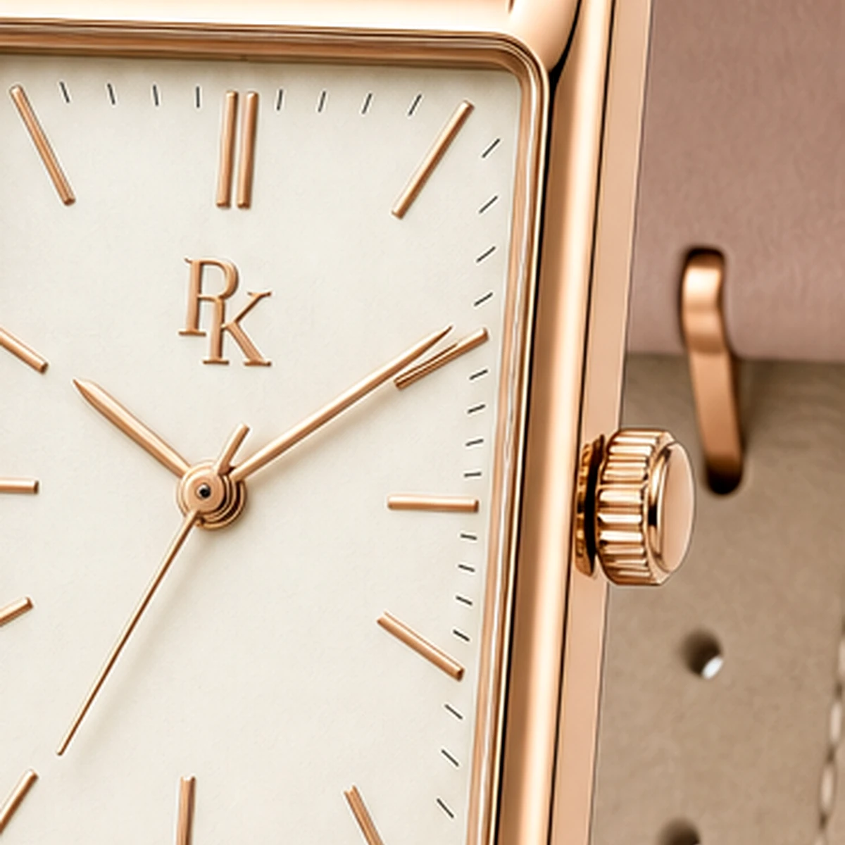 Royal Kinzy Deco 30mm Cream Rose Square Watch - Image 6