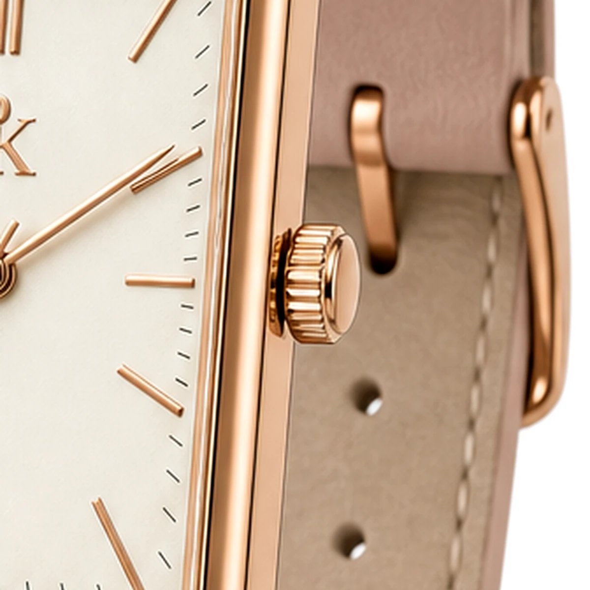Royal Kinzy Deco 30mm Cream Rose Square Watch - Image 4