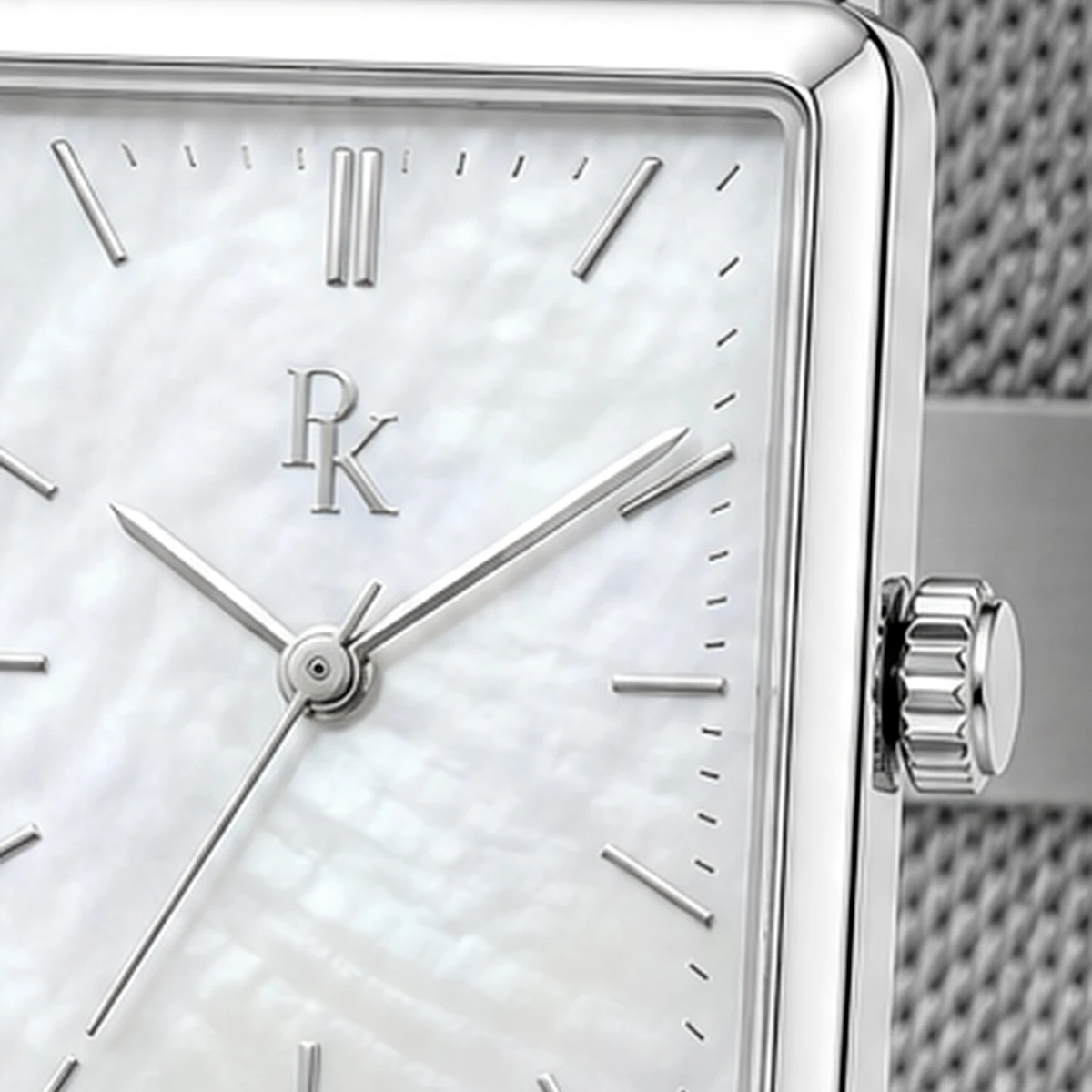 Royal Kinzy Deco 30mm Pearl Mesh Square Watch - Image 6