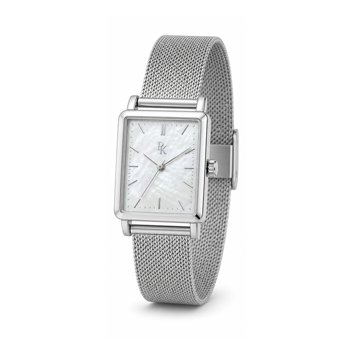 Royal Kinzy Deco 30mm Pearl Mesh Square Watch