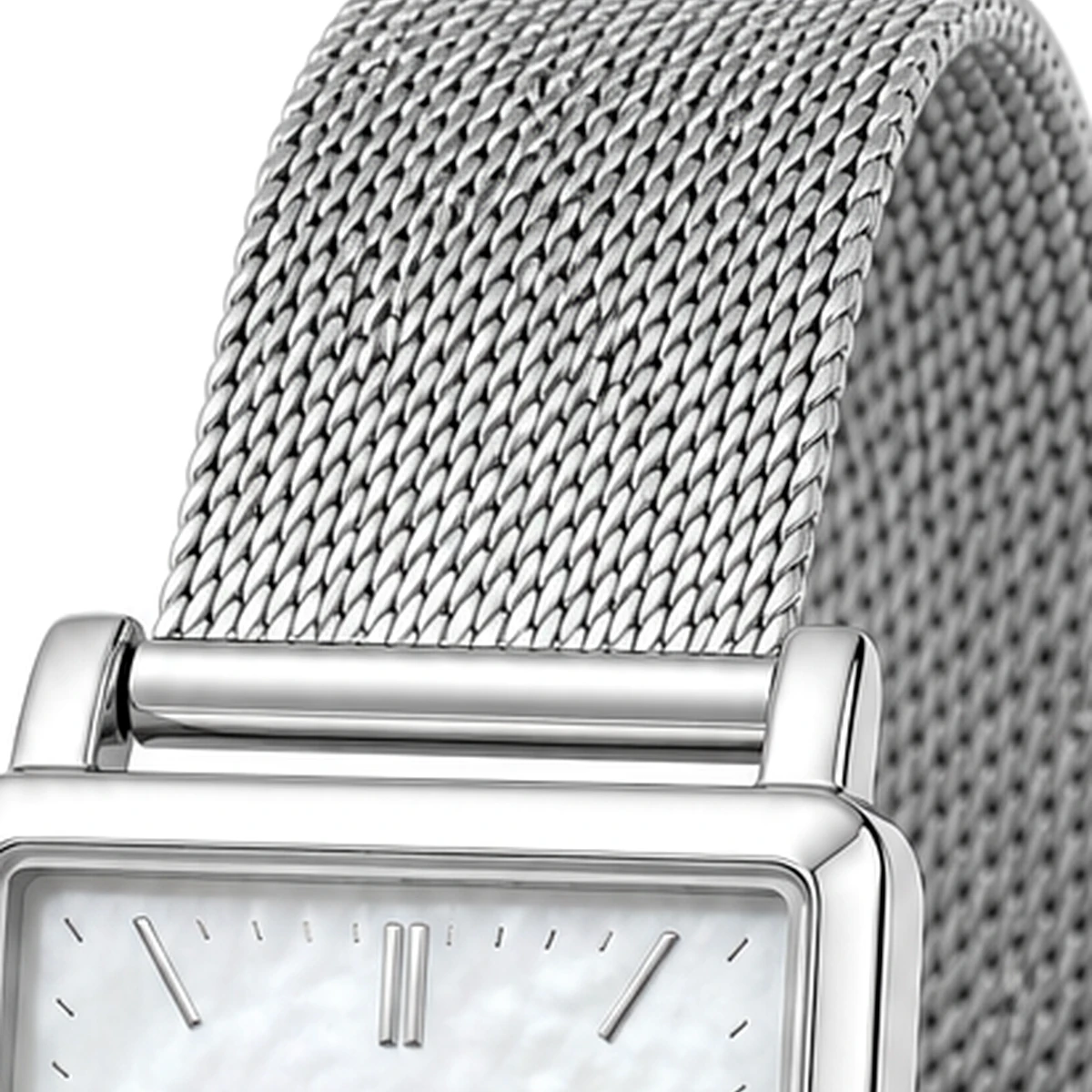 Royal Kinzy Deco 30mm Pearl Mesh Square Watch - Image 5