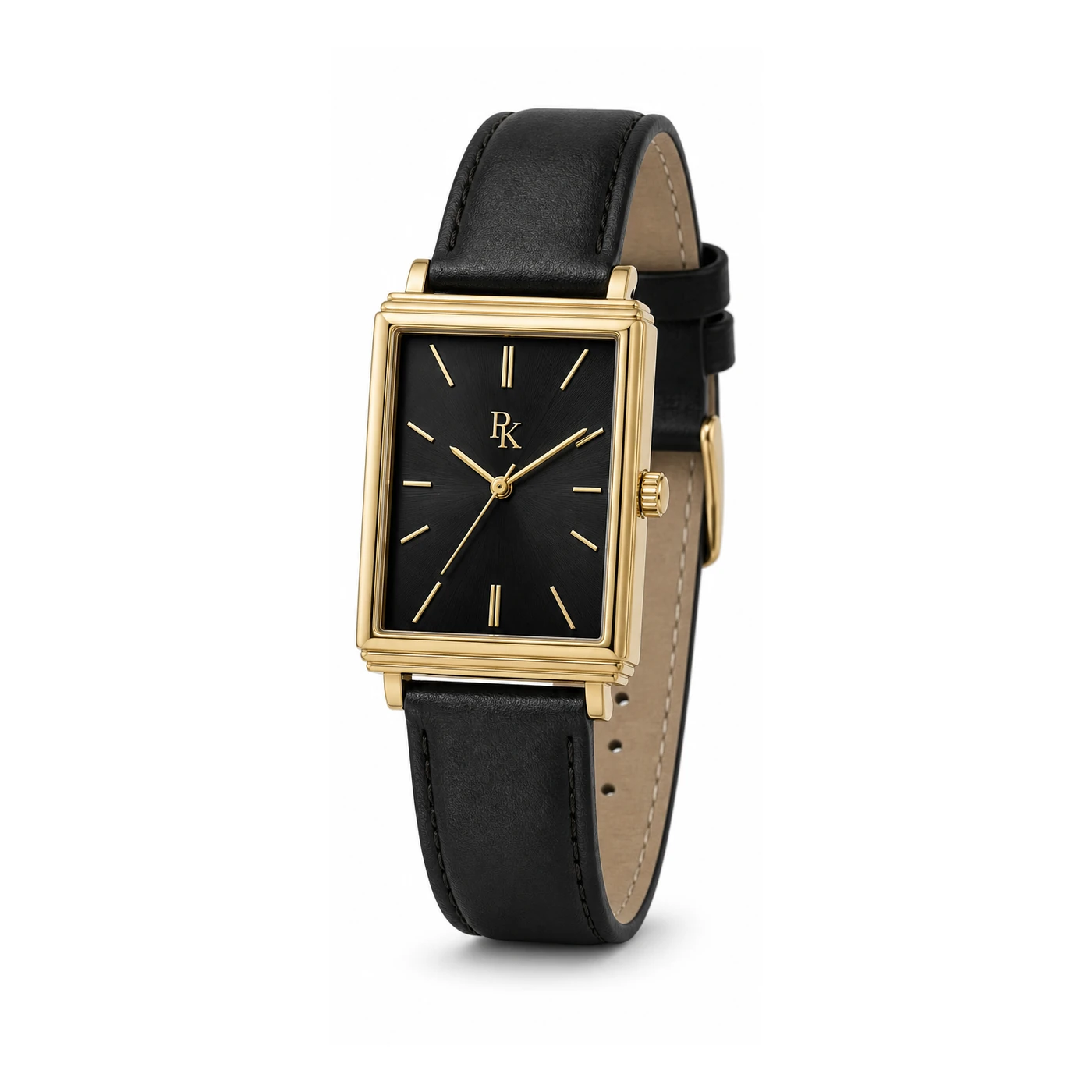Royal Kinzy Deco 32mm Onyx Gold Square Watch