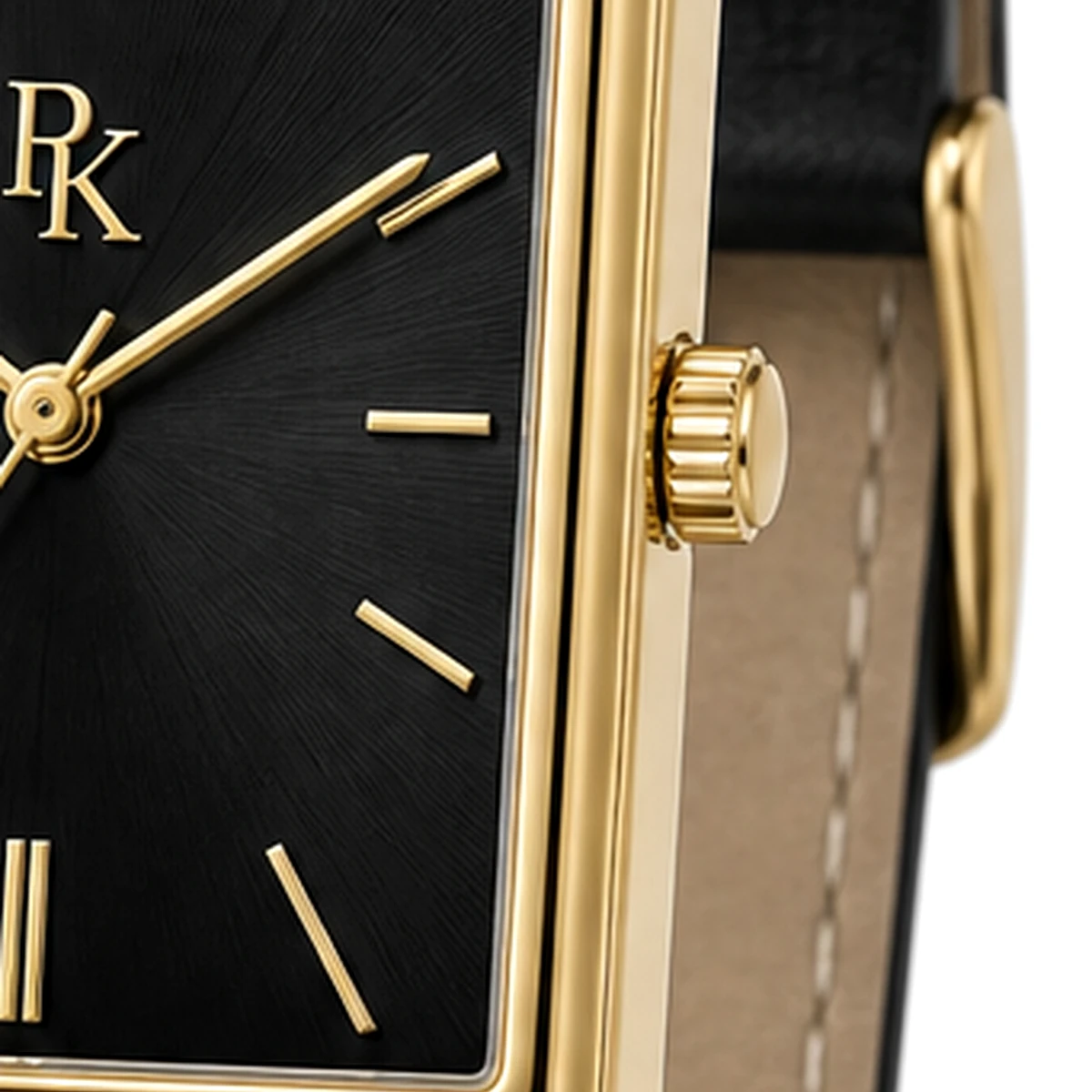 Royal Kinzy Deco 32mm Onyx Gold Square Watch - Image 4