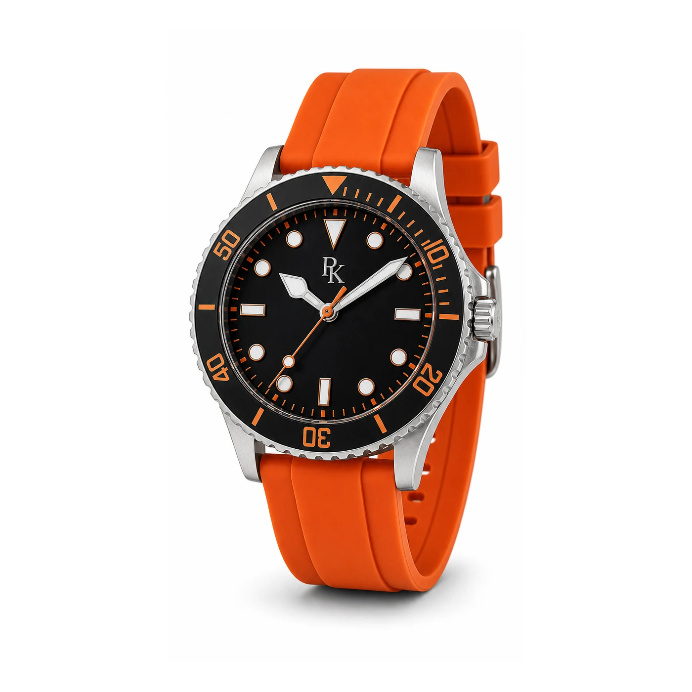 Royal Kinzy Mariner 42mm Orange Silicone Sport Watch