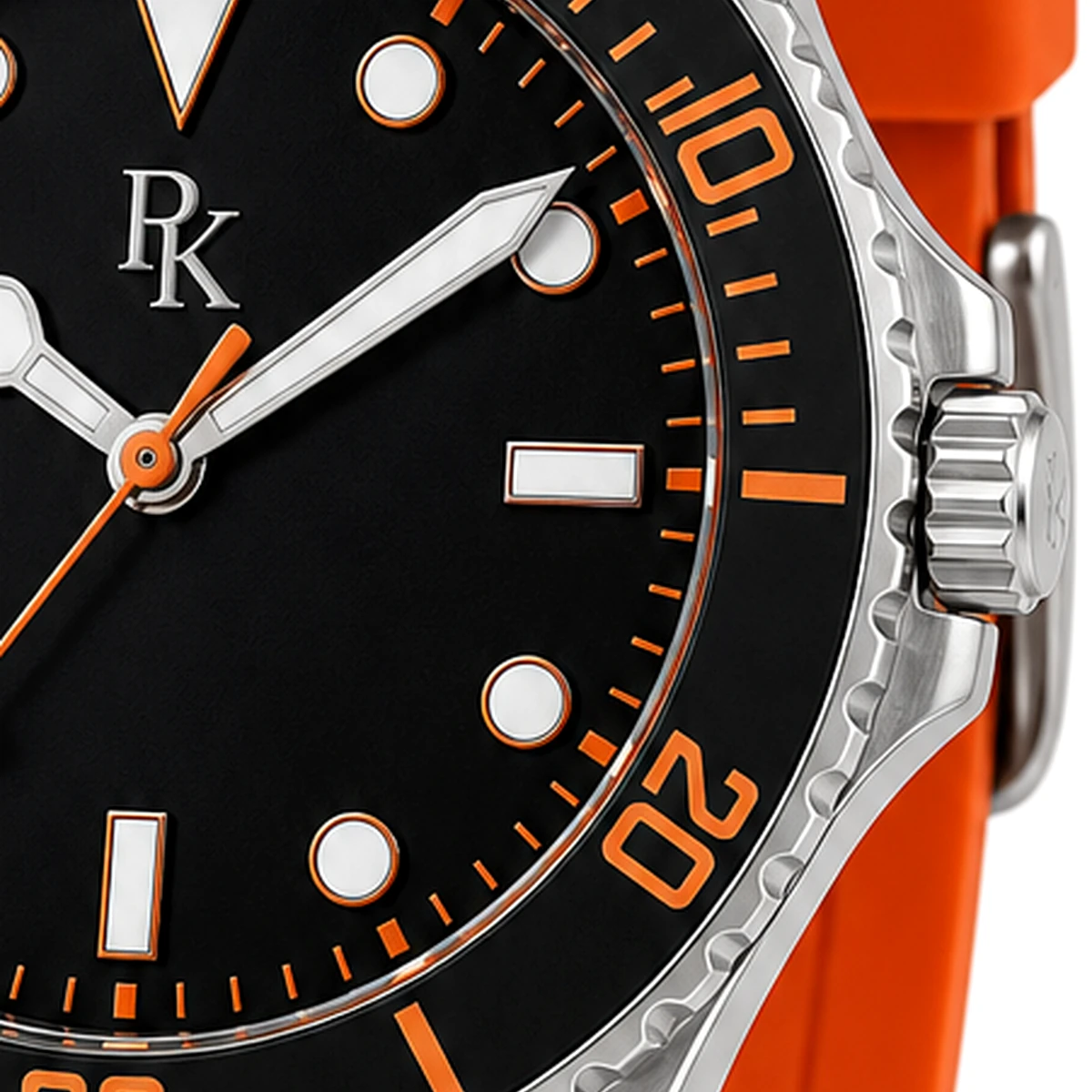 Royal Kinzy Mariner 42mm Orange Silicone Sport Watch - Image 4