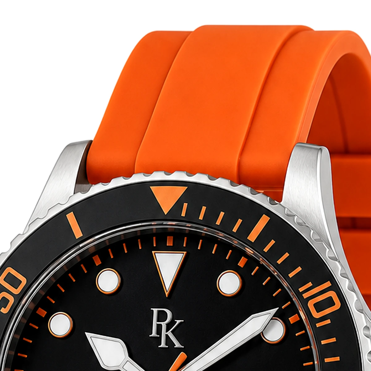 Royal Kinzy Mariner 42mm Orange Silicone Sport Watch - Image 5
