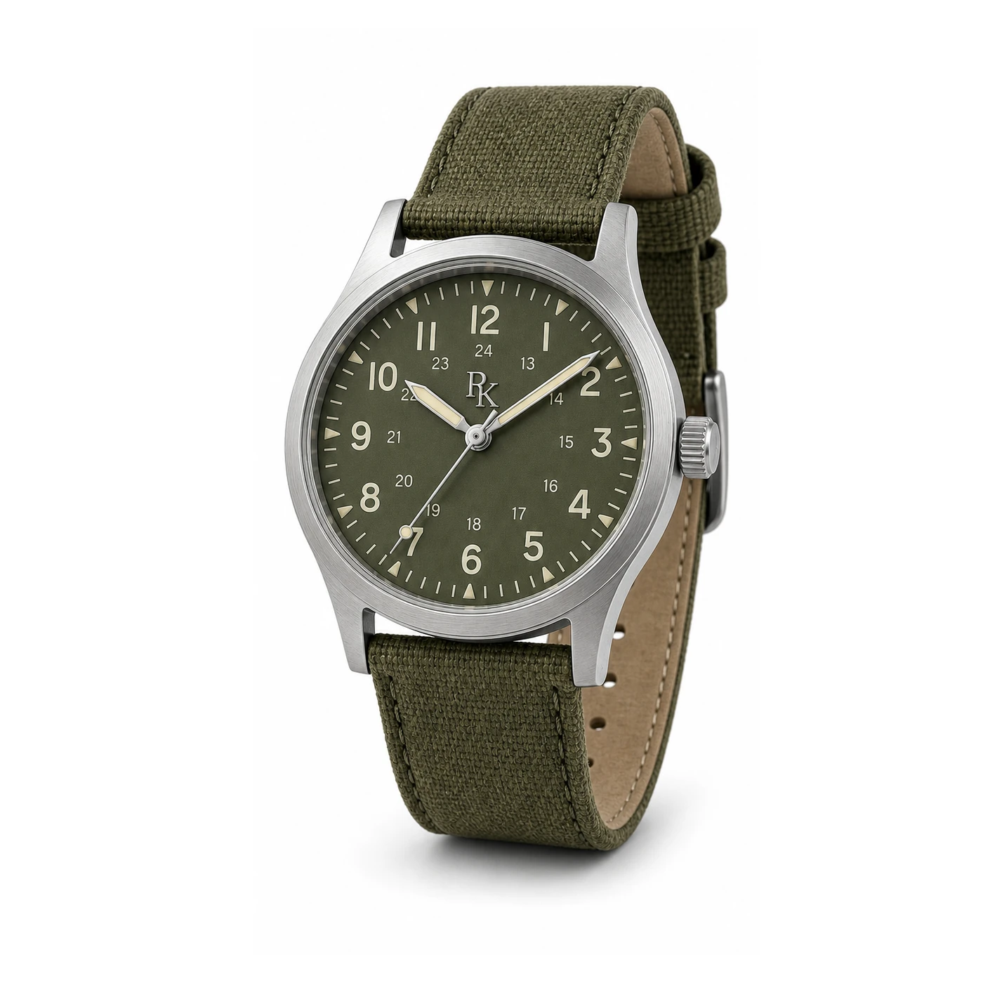 Royal Kinzy Nomad 40mm Olive Canvas Field Watch - Image 3