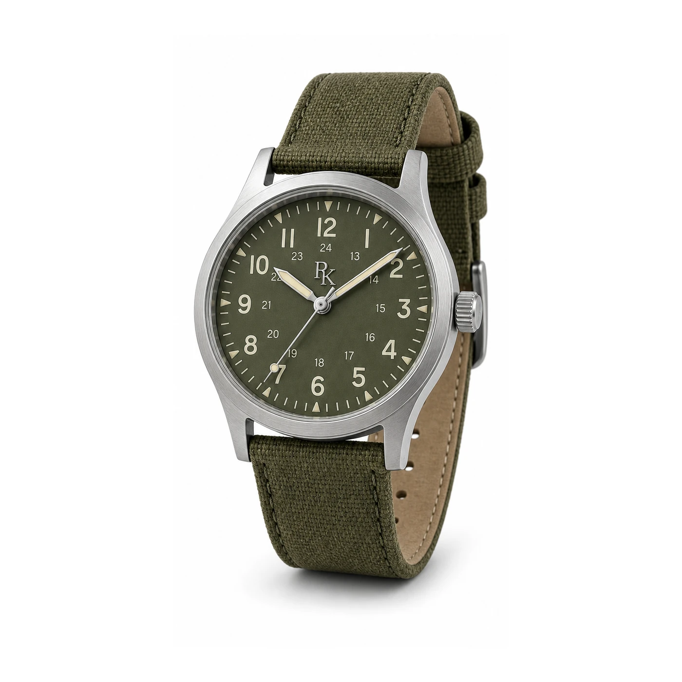 Royal Kinzy Nomad 40mm Olive Canvas Field Watch - Image 2