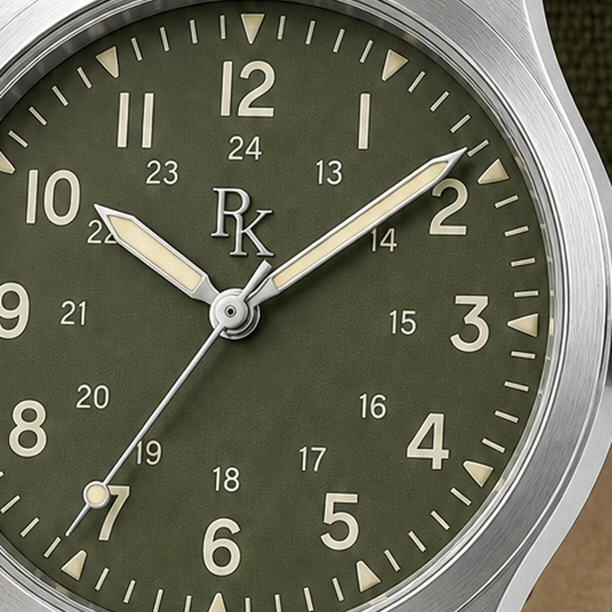 Royal Kinzy Nomad 40mm Olive Canvas Field Watch - Image 6