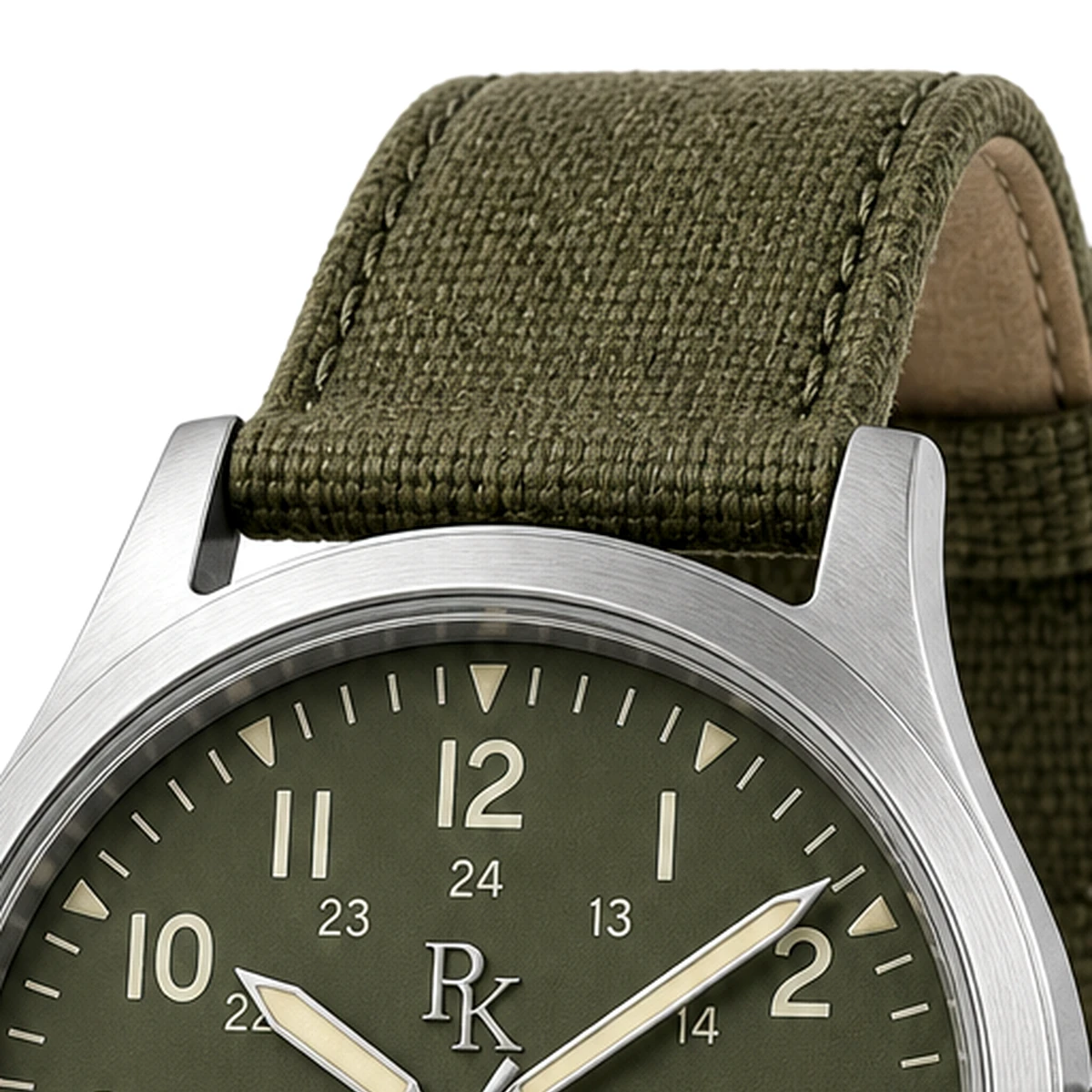 Royal Kinzy Nomad 40mm Olive Canvas Field Watch - Image 5