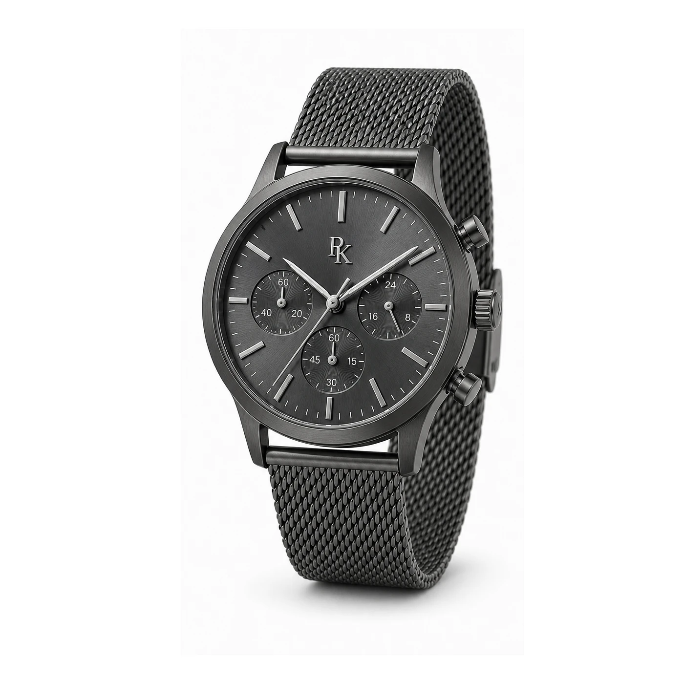 Royal Kinzy Tempo 42mm Graphite Mesh Chronograph Watch - Image 3