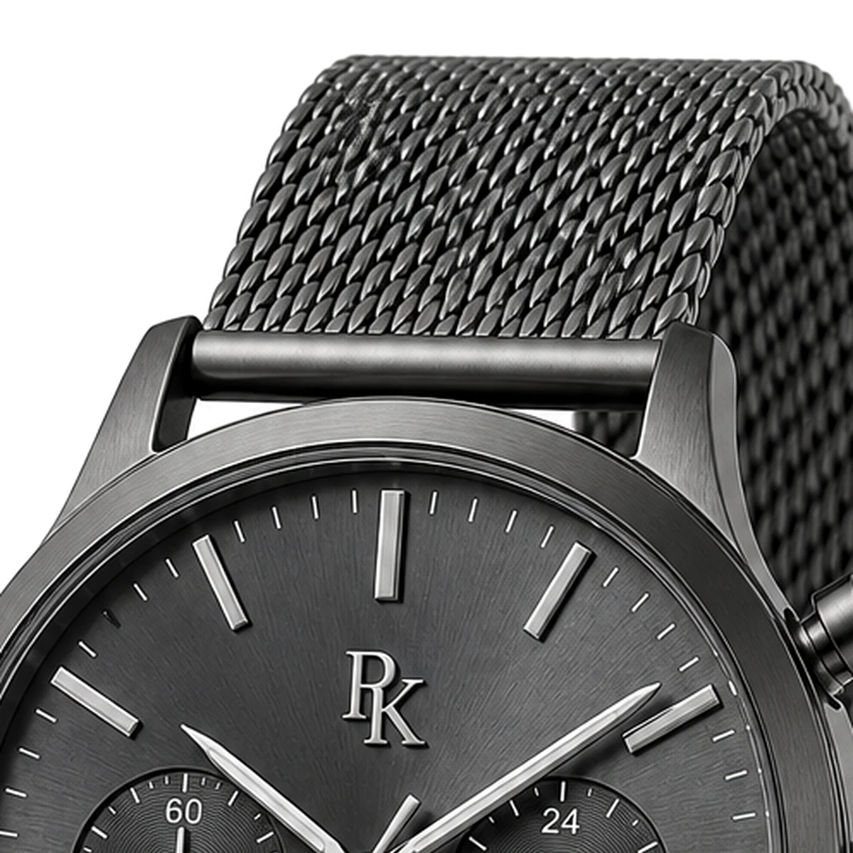 Royal Kinzy Tempo 42mm Graphite Mesh Chronograph Watch - Image 5