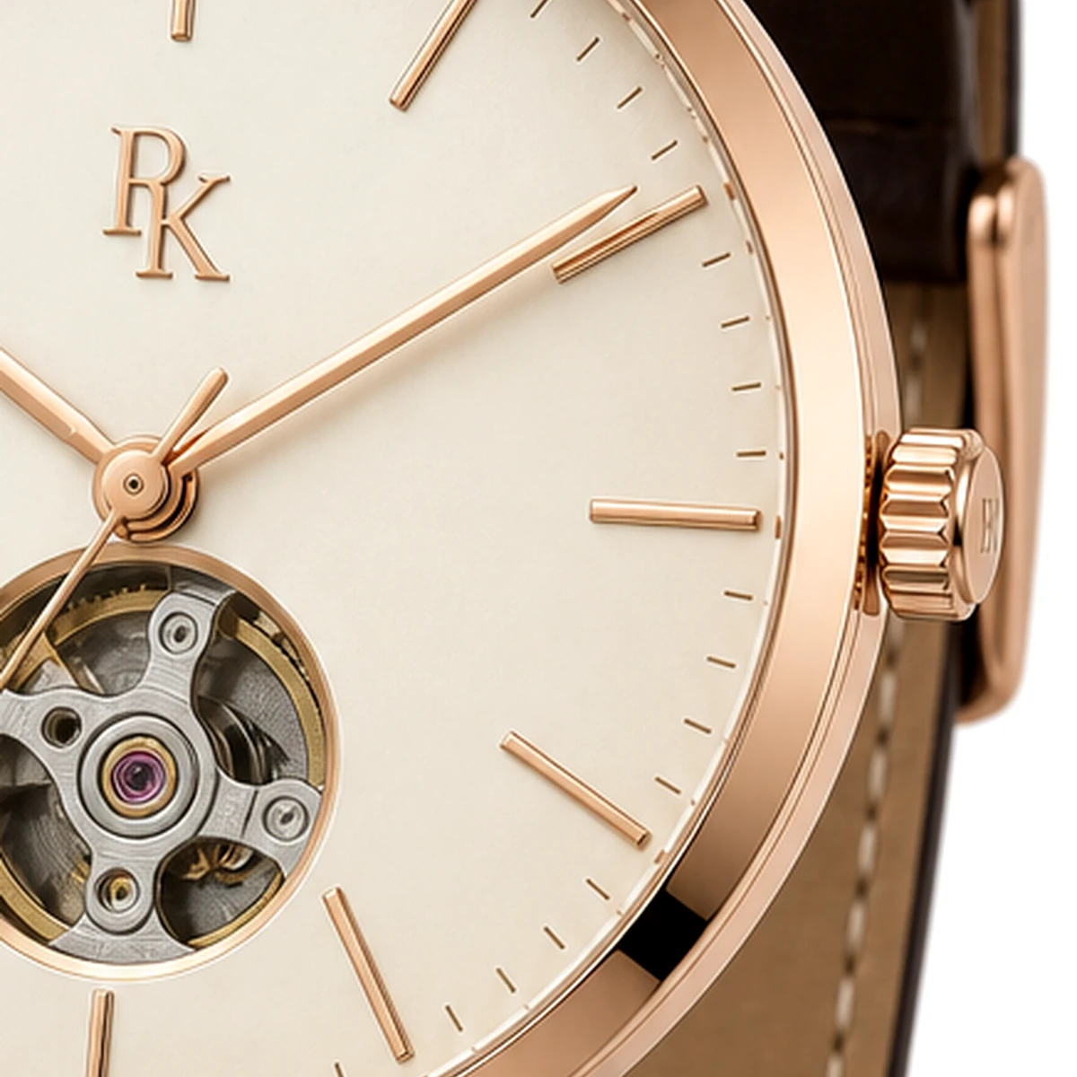 Royal Kinzy Vault 40mm Rose Open Heart Watch - Image 4