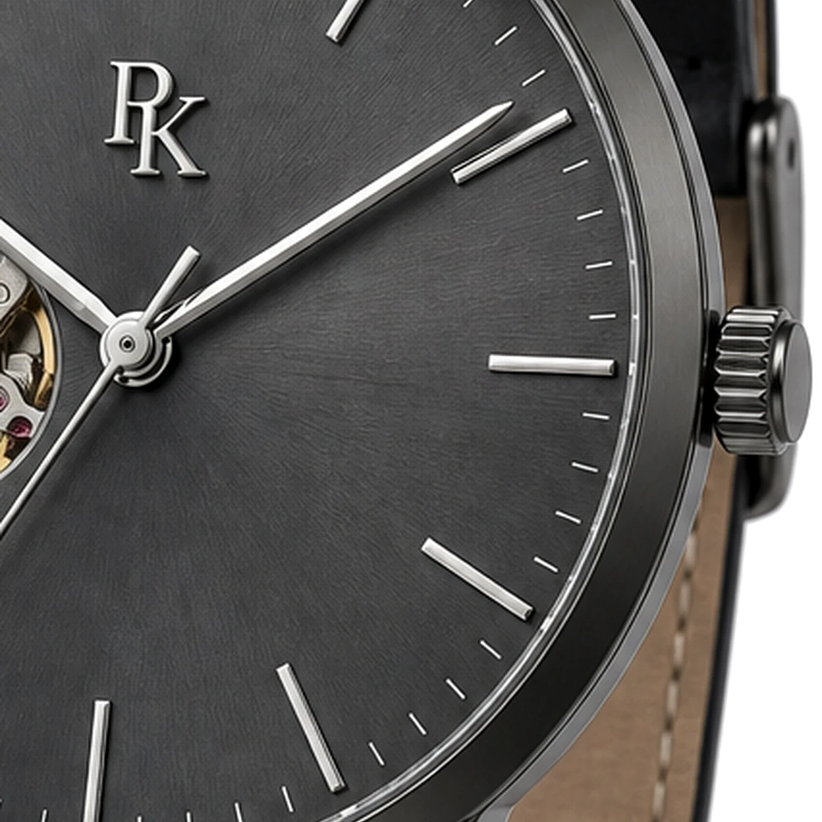 Royal Kinzy Vault 41mm Graphite Open Heart Watch - Image 4