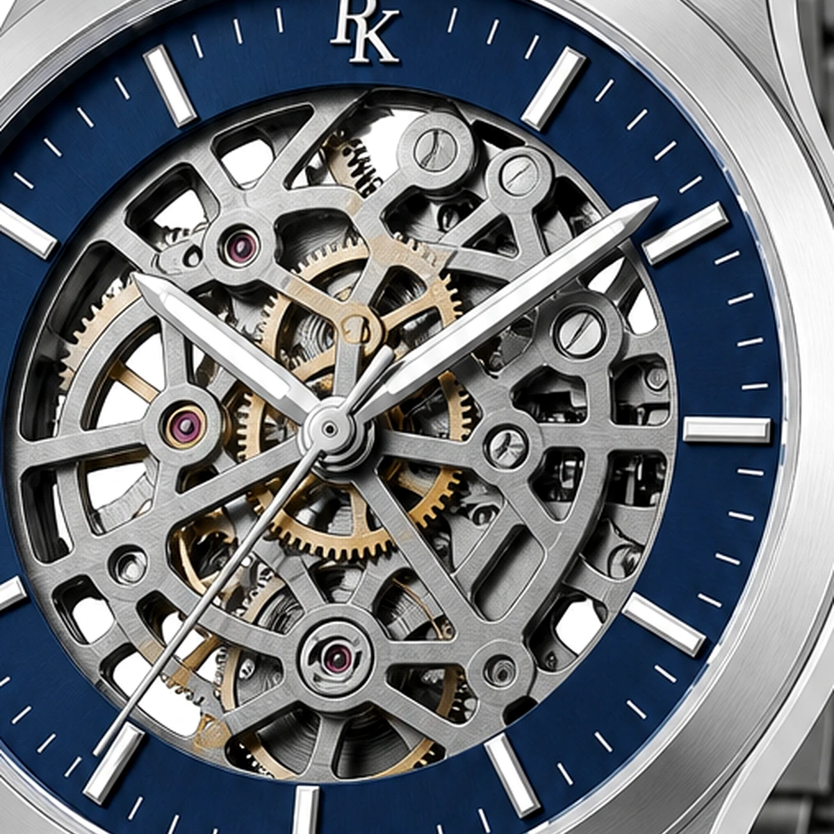 Royal Kinzy Vault 42mm Blue Skeleton Watch - Image 6